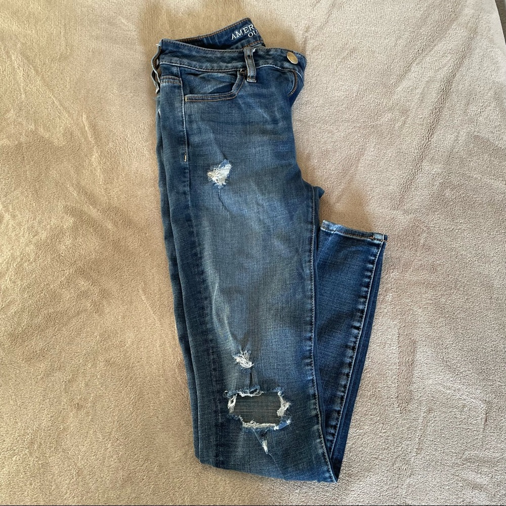 AE 360 Super Stretch Hi-Rise Ripped Jeggings